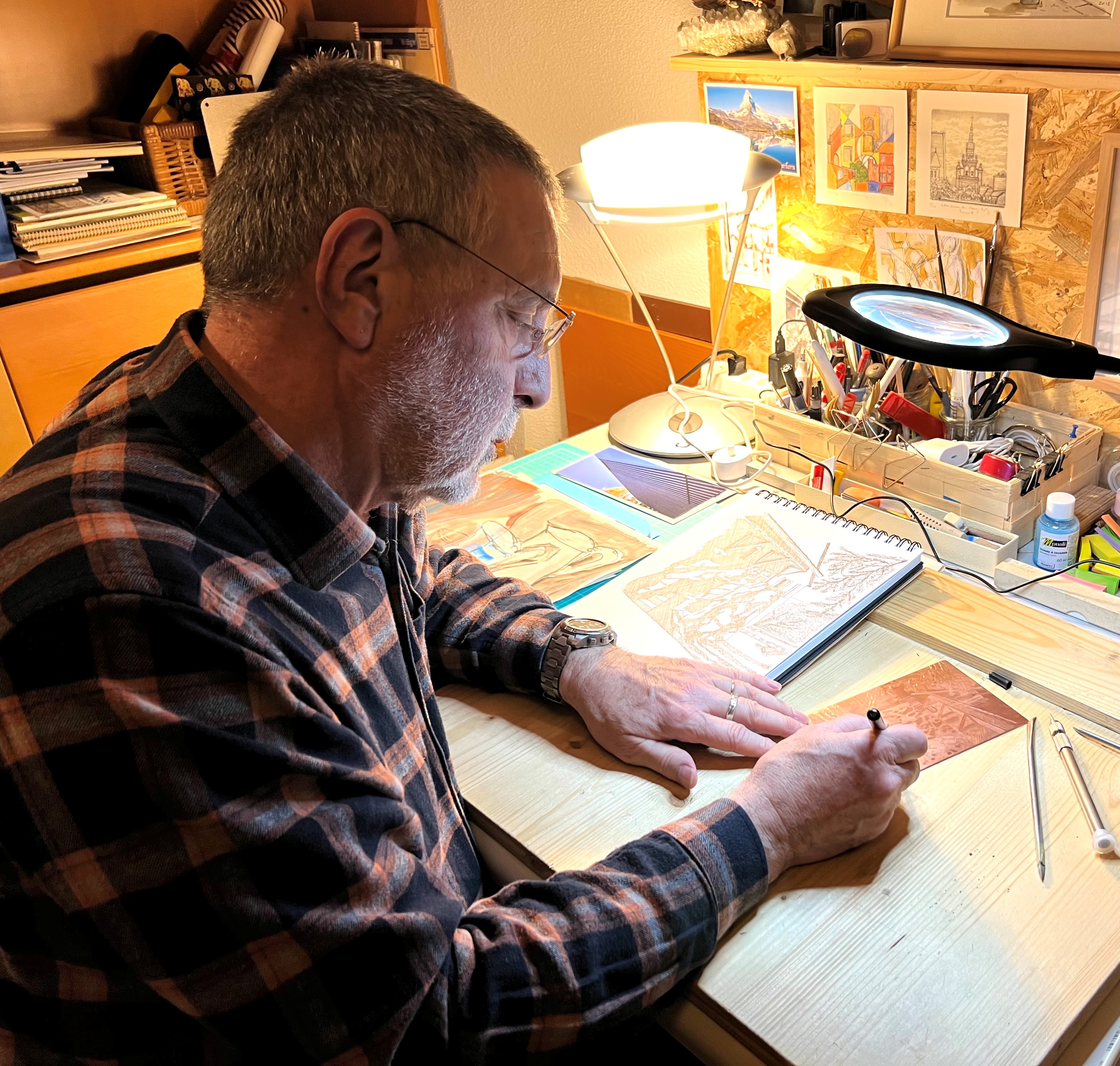 Portrait illustré de l'artiste